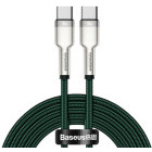 Cablu de date / adaptor Baseus Cafule Metal, USB-C Male la USB-C Male, 100 W, 2 m, Green