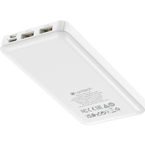 Lamtech LAM112105, 10000 mAh, 2x USB, 1x USB-C, 1x MicroUSB, White