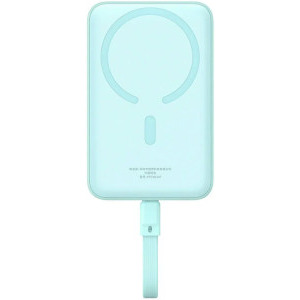 Baseus Magnetic Mini Wireless, 10000 mAh, 2x USB-C, 30 W, MagSafe, Cablu USB-C integrat, Blue