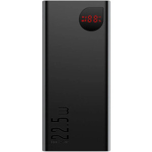 Baterie externa Baseus Adaman Metal, 20000 mAh, 2x USB, 1x USB-C, 22.5 W, Display, Black