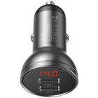 Incarcator auto Baseus Digital Display, 2x USB, 24 W, Display, Grey
