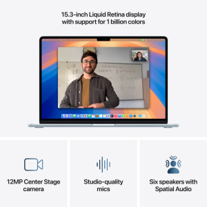 Apple 15.3'' MacBook Air 15 with Liquid Retina, Apple M4 chip (10-core CPU), 24GB, 1TB SSD, Apple M4 10-core GPU, macOS, Sky Blue, INT keyboard, 2025