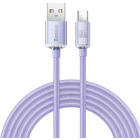 Cablu de date / adaptor Baseus Crystal Shine, USB Male la USB-C Male, 100 W, 2 m, Purple