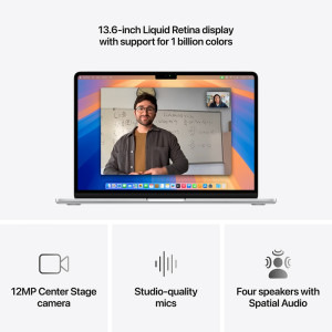 Apple 13.6'' MacBook Air 13 with Liquid Retina, Apple M4 chip (10-core CPU), 24GB, 1TB SSD, Apple M4 10-core GPU, macOS, Silver, RO keyboard, 2025