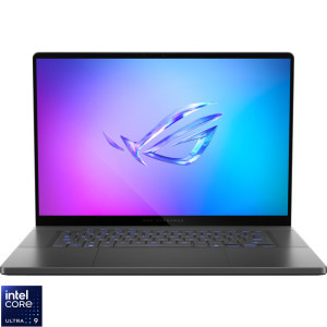 Laptop ASUS Gaming 16 ROG Zephyrus G16 OLED GU605CR, 2.5K 240Hz G-Sync, Procesor Intel® Core™ Ultra 9 285H (24M Cache, up to 5.40 GHz), 64GB LPDDR5X, 1TB SSD, GeForce RTX 5070 Ti 12GB, No OS, Eclipse Gray