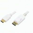 Cablu video Logilink DisplayPort Male - HDMI Male, 2m, alb