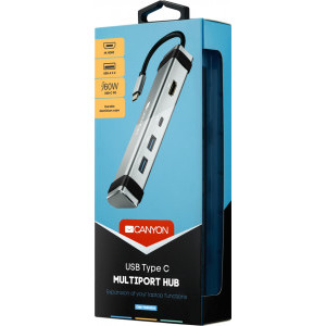 Canyon Multiport Universal USB Tip C 4-in-1, 60W