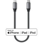 Cablu de date / adaptor Satechi Braided USB-C Male la Lightning Male, 0.25 m, Space Grey