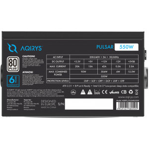 AQIRYS Pulsar, 80+ Bronze, 550W