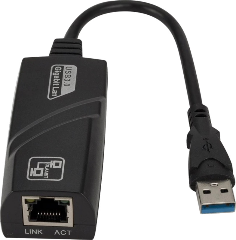 Adaptor Gembird 1x USB 3.0 Male - 1x RJ45 Female Black