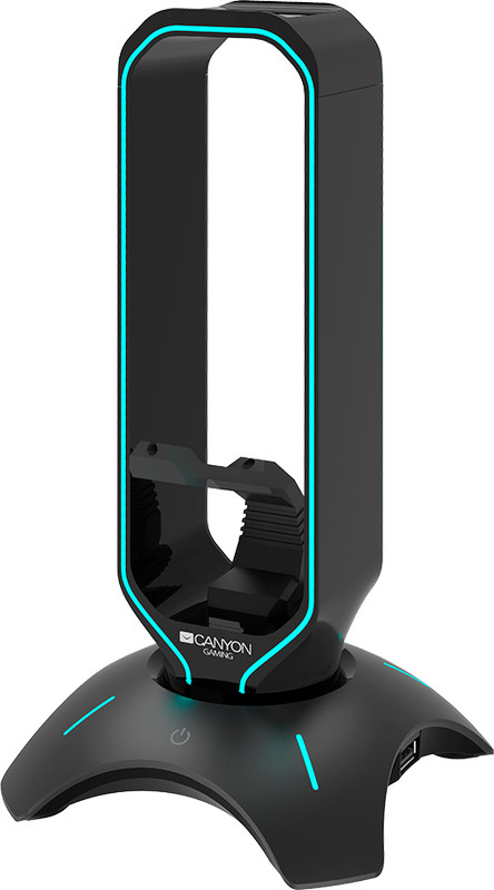 Accesoriu gaming Canyon 3 in 1 Headphone Stand & Mouse Bungee & USB Hub Black