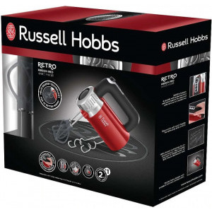 Russell Hobbs Mixer de mana, Retro Ribbon Red 25200-56, 500W, Negru/Rosu