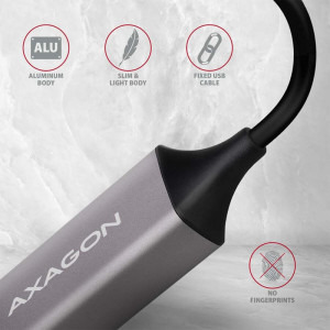 AXAGON 1x USB 3.2 Tip C Male - 1x RJ-45 Female Gri