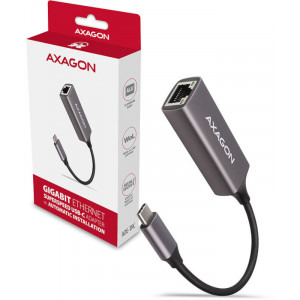 AXAGON 1x USB 3.2 Tip C Male - 1x RJ-45 Female Gri