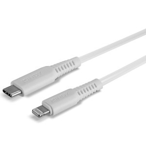 LINDY USB-C Male la Lightning Male, 1 m, White