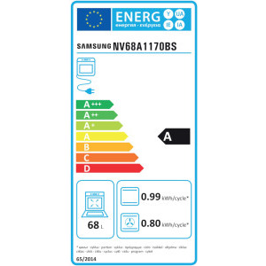 Samsung NV68A1170BS/OL, Electric, 68 L, Autocuratare pirolitica, True Convection, Clasa A, Inox