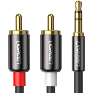 Ugreen AV116, Jack 3.5 mm Male - 2x RCA Male, 3m, negru