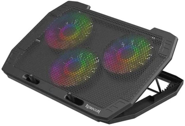 Stand/Cooler notebook Redragon Ingrid GCP511 RGB, 17 inch, 3 ventilatoare de 120mm, buton pentru iluminare RGB si ventilatoare, 2x USB