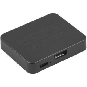 Adaptor Lanberg 1x HDMI Female - 2x HDMI Female + 1x USB-C Female, 0.8m, Black