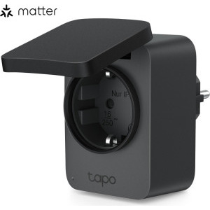 TP-LINK Priza Smart WiFi de exterior Tapo P410M, Matter, IP54, Monitorizare energie, 3680W, 16A