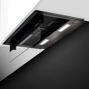 Turbionaire integrata TNP60BB, Putere de absorbtie 800 m3/h, Clasa A+, Iluminare LED, Dubla aspiratie, Sticla tratata termic, Tuya, 60 cm, Negru