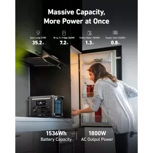Anker Solix Statie de alimentare portabila F1500, 1536 Wh, 1800 W, LiFePO4