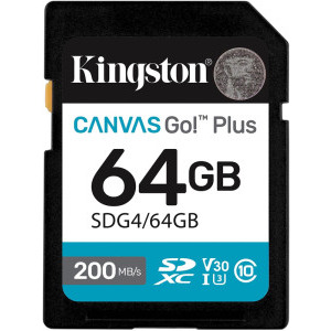 Kingston SDXC Canvas Go Plus Gen4 Class 10 UHS-I U3 64GB