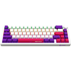 LORGAR KBP70MW Pro RGB Toxic Purple Linear Switch White Mecanica