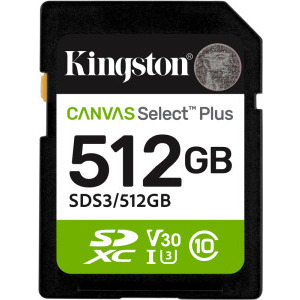Card memorie Kingston SDXC Canvas Select Plus Gen3 Class 10 UHS-I 512GB