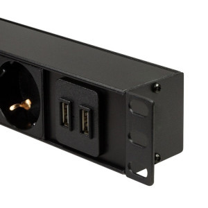 Logilink 8x Schuko, 2m, Black