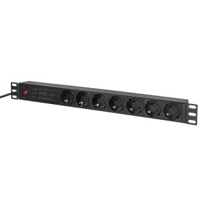 Logilink 7x Schuko, 2m, Black