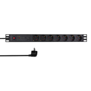 Priza/prelungitor Logilink 7x Schuko, 2m, Black
