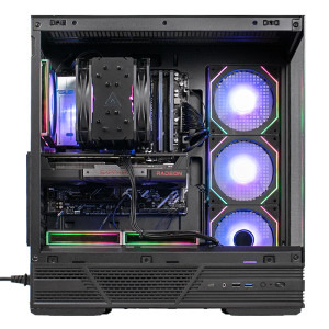 Gaming BALAUR Legendar Prime Plus, AMD Ryzen 5 9600X 3.9GHz, 32GB DDR5, 1TB SSD, RX 9060 XT 16GB GDDR6, Iluminare RGB