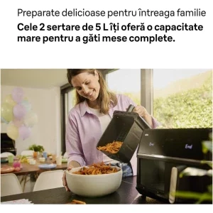 Braun Friteuza cu aer cald TwinCook 5 TD5030IBK, 2400W, 2x 5L, Negru