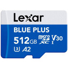 Card memorie Lexar microSDXC Blue Plus UHS-I 512GB + Adaptor