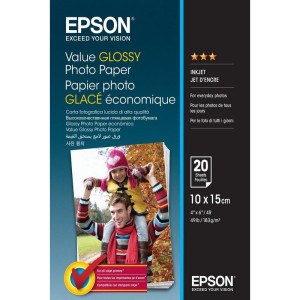 Hartie Epson Value Glossy Photo Paper 10 x 15 cm (4 x 6 inch) 20 coli