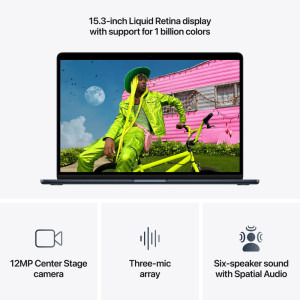 Apple 15.3'' MacBook Air 15 with Liquid Retina, Apple M5 chip (10-core CPU), 32GB, 2TB SSD, Apple M5 10-core GPU, macOS, Midnight, INT keyboard, 2026