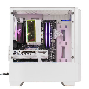 Gaming ZMEU Alb Comic Con Edition, AMD Ryzen 5 5600 3.5GHz, 32GB DDR4, 1TB SSD, RTX 5060 8GB GDDR7, Iluminare RGB