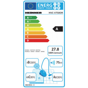 Heinner Opal 750 HVC-V750OR, fara sac, 750W, 2.2L, Negru-Portocaliu