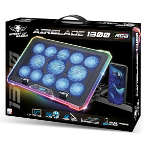 Spirit of Gamer AIRBLADE 1300 RGB, pana la 17.3 inch, racire cu 13 ventilatoare, iluminare LED Blue
