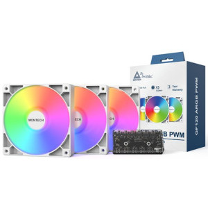 Montech GF120 ARGB PWM 120mm White Three Fan Pack
