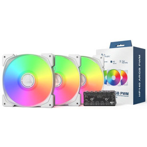 Montech HP140 ARGB PWM White Three Fan Pack