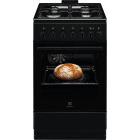 Aragaz Electrolux LKK520022K, Mixt, 4 arzatoare, Sistem de siguranta, Aprindere integrata, Timer, Grill, Clasa A, 50 cm, Negru