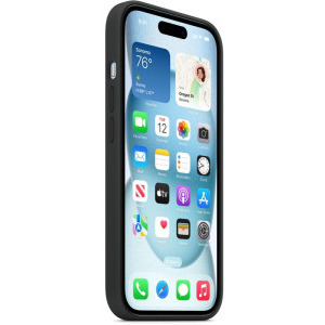 Apple Protectie pentru spate, material silicon pentru iPhone 15, culoare Black