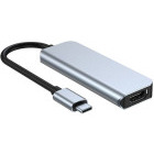 Tech-Protect 4-in-1 V2, 2x USB 3.0, 1x USB-C, 1x HDMI, grey