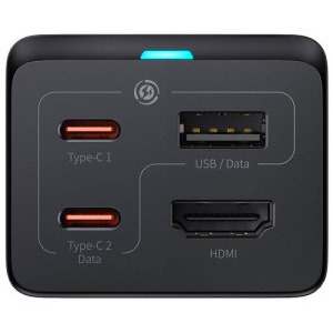 Baseus GaN5 Pro, 2x USB-C, 1x USB, 1x HDMI, Quick Charge 67W, Black + cablu USB-C