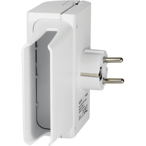 Logilink PA0165, 1x Schuko, 2x USB-A, Iluminare LED, Suport pentru telefon, Alb