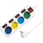 Priza/prelungitor Logilink LPS257, 4x Schuko, 1.5m, Alb-Multicolor