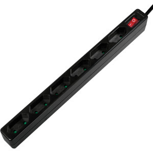 Logilink LPS232B, 6x Euro Socket, 1.5m, Negru