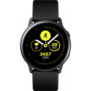 Samsung Galaxy Watch Active (2019), negru, curea silicon, WiFi, Bluetooth, GPS si NFC, rezistent la apa si adancime, perfect pentru inot si fitness